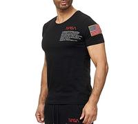 T-Shirt mit NASA-Logo Atmungsaktiv und Bequem für Sport und Freizeit Schwarz M