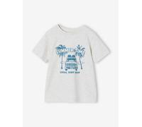 T-Shirt mit Print für Jungen BASIC weiß Gr. 128 von Vertbaudet