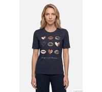 T-Shirt mit Print "Hugs and Kisses" Patch Dark Blue/Brown 38