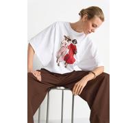 T-Shirt mit Print M white
