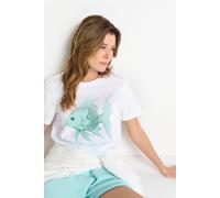 Rich & Royal - Elegant Fit T-Shirt Fish white - Gr. - XS