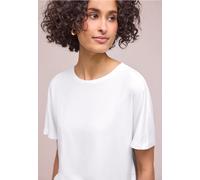 Kurzarmshirt STREET ONE, Damen, Gr. 38, weiß, Jersey, Obermaterial: 95% Viskose, 5% Elasthan, unifarben, regular fit hüftbedeckend, Rundhals, abgesteppte Kante, Shirts, Sommershirt in Unifarbe (324487