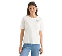 Rundhalsshirt CECIL, Damen, Gr. XXL (46), vanilleweiß, Web, 50% Baumwolle, 50% Modal, bedruckt, comfort fit normal, Rundhals, normaler Saum, Shirts Rundhalsshirt, Jersey (83797959-XXL) vanilleweiß