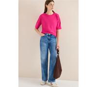 Cecil Damen T-Shirt mit Rundhals und Knopfdetail in Pink, Gr: M