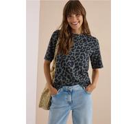 Cecil T-Shirt mit Rundhals und Leo-Muster Dried Olive Green XXL