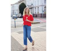 Street One Studio Frauen T-Shirt mit Rundhals und Raffung in Rot, Gr: 42