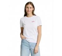 T-Shirt TOM TAILOR DENIM, Damen, Gr. XXL, weiß, Jersey, Obermaterial: 100% Baumwolle, bedruckt, regular fit normal, Rundhals, Shirts T-Shirt, mit Print (94196051-XXL) weiß