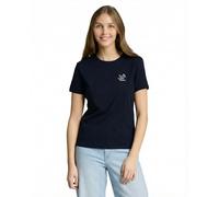 T-Shirt TOM TAILOR DENIM, Damen, Gr. XXL, sky captain blau, Jersey, Obermaterial: 100% Baumwolle, bedruckt, regular fit normal, Rundhals, Shirts T-Shirt, mit Print (27381442-XXL) sky captain blau