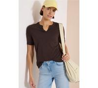 Tunikashirt CECIL, Damen, Gr. S (38), braun cacao, Stoff, 50% Modal, 50% Baumwolle, unifarben, comfort fit normal, Rundhals, abgesteppt, Shirts, im Tunika-Style (69059128-S) braun cacao