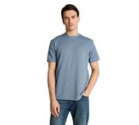Kurzarmshirt TOM TAILOR, Damen, Gr. XL, blau grau grindle stripe, Single Jersey, Obermaterial: 70% Polyester, 30% Baumwolle, geringelt, regular fit hüftbedeckend, Rundhals, Shirts, Rundhals in Streife