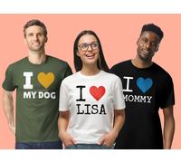 T-Shirt mit Text - I Love