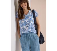 T-Shirt mit V-Neck und Print