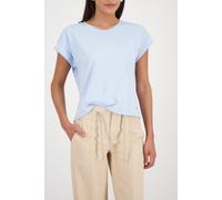 T-Shirt MONARI "Pima uni", Damen, Gr. 40, light sky, Single Jersey, Obermaterial: 100% Baumwolle, unifarben, Basic normal, Rundhals, mit Aufschlag abgesteppte Kante, Shirts T-Shirt, Rundhalsausschnitt
