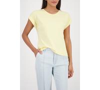 T-Shirt MONARI "Pima uni", Damen, Gr. 46, past gelb, Single Jersey, Obermaterial: 100% Baumwolle, unifarben, Basic normal, Rundhals, mit Aufschlag abgesteppte Kante, Shirts T-Shirt, Rundhalsausschnitt