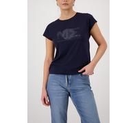 T-Shirt MONARI "Shirt Basic Schmuck", Damen, Gr. 40, marine, Web, Obermaterial: 50% Baumwolle, 50% Modal, unifarben, regular fit taillenbedeckt, Rundhals, eingesetzt abgesteppte Kante, Shirts T-Shirt,