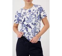 Monari T-Shirt Blumendruck allover Damen Marine gemustert Gr. 42 95% Viskose