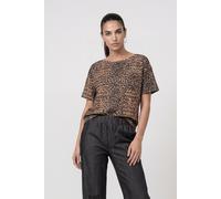 monari - T-Shirt mit Leomuster brown sugar gemustert - Gr. - 46
