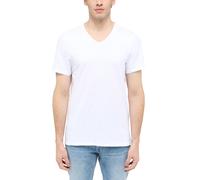 MUSTANG Herren T-Shirt Amado 2er Pack - Regular Fit S- 6XL Weiss Schwarz Stretch, Größe:4XL, Farbe:General White 2045