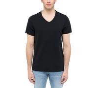 Mustang T-Shirt Amado Herren Slim Fit Kurzarm V-Ausschnitt Baumwolle Schwarz L