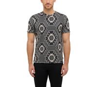 T-Shirt MUSTANG "Style Austin", Herren, Gr. XXL, fading ikat schwarz, Jersey, Obermaterial: 100% Baumwolle, gemustert, regular fit normal, Rundhals, Shirts T-Shirt, mit Ethno- Druck (99913251-XXL) fad