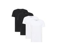 T-Shirt MUSTANG "T-Shirt Style Allen 4-Pack 4er Pack", Herren, Gr. 3XL, bunt (weiß, schwarz), Obermaterial: 95% Baumwolle CO(Bio). 5% Elasthan EL., Shirts T-Shirt (72101750-XXXL) weiß, schwarz