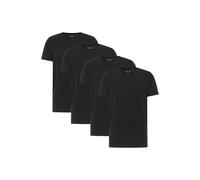 T-Shirt MUSTANG "T-Shirt Style Allen 4-Pack 4er Pack", Herren, Gr. 3XL, schwarz, Obermaterial: 95% Baumwolle CO(Bio). 5% Elasthan EL., Shirts T-Shirt (56366025-XXXL) schwarz