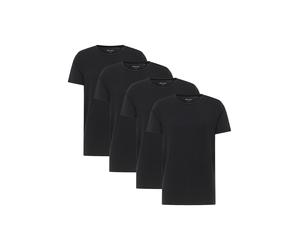 T-Shirt MUSTANG "T-Shirt Style Allen 4-Pack 4er Pack", Herren, Gr. 3XL, schwarz, Obermaterial: 95% Baumwolle CO(Bio). 5% Elasthan EL., Shirts T-Shirt (56366025-XXXL) schwarz