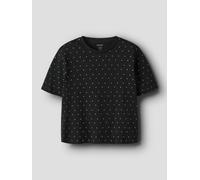 T-Shirt NAME IT "NKFRUAJA SS NREG TOP NOOS", Mädchen, Gr. 134/140, schwarz, Jersey, Obermaterial: 100% Baumwolle, bedruckt, regular fit normal, Rundhals, Shirts T-Shirt, Baumwolle, regular fit (913751