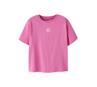 T-Shirt NAME IT "NKFVICTORIA SS NREG TOP", Jungen, Gr. 134/140, strawberry moon detail:hibiscus embroidery, Jersey, Obermaterial: 100% Baumwolle, unifarben, Basic normal, Rundhals, Shirts T-Shirt (589