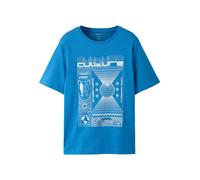 T-Shirt NAME IT "NKMBENNO SS NREG TOP BOX PB", Jungen, Gr. 158/164, star sapphire, Jersey, Obermaterial: 100% Baumwolle, bedruckt, unifarben, normal normal, Rundhals, Shirts T-Shirt (32645125-158) sta