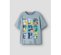 T-Shirt NAME IT "NKMJULIO POKEMON SS NREG TOP NOOS SKY", Jungen, Gr. 116, ashley blau, Jersey, Obermaterial: 100% Baumwolle, bedruckt, regular fit normal, Rundhals, Shirts T-Shirt, Baumwolle, regular