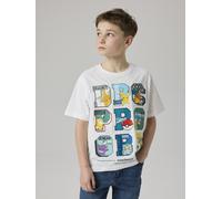 T-Shirt NAME IT "NKMJULIO POKEMON SS NREG TOP NOOS SKY", Jungen, Gr. 134/140, hellweiß, Jersey, Obermaterial: 100% Baumwolle, bedruckt, regular fit normal, Rundhals, Shirts T-Shirt, Baumwolle, regular