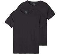 NAME IT Jungen nkmt-shirt slim 2p noos T Shirt, Schwarz, 122-128 EU