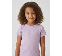 T-Shirt NAME IT "NMFNAKAL SS SLIM TOP NOOS", Mädchen, Gr. 98, fragrant lila, Jersey, Obermaterial: 95% Baumwolle, 5% Elasthan, bedruckt, slim fit hüftlang, Rundhals, Shirts T-Shirt (18070601-98)
