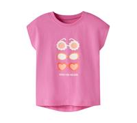 T-Shirt NAME IT "NMFVIGEA CAPSL TOP", Mädchen, Gr. 110, strawberry moon print:sunglasses, Jersey, Obermaterial: 100% Baumwolle, bedruckt, normal normal, Rundhals, angeschnitten, Shirts T-Shirt, Baumwo