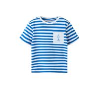 T-Shirt NAME IT "NMMJESPER SS NREG TOP BOX PB", Jungen, Gr. 110, nautical blau, Jersey, Obermaterial: 100% Baumwolle, geringelt, gestreift, normal, Rundhals, Shirts T-Shirt (77788744-110) nautical bla