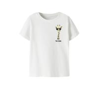 T-Shirt NAME IT "NMMVUX SS TOP", Jungen, Gr. 104, hellweiß print:giraffe, Jersey, Obermaterial: 95% Baumwolle, 5% Elasthan, bedruckt, normal normal, Rundhals, Shirts T-Shirt, Baumwollmischung, regular
