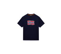 T-Shirt NAPAPIJRI, Herren, Gr. L, blu marine, Obermaterial: 100% Baumwolle, normal, Rundhals, Shirts T-Shirt, mit Rundhalsausschnitt, Kurzarm, aus Baumwolle, gerader Abschluss (37862813-L) blu marine