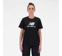 T-Shirt NEW BALANCE "SPORT ESSENTIALS JERSEY LOGO T-SHIRT", Damen, Gr. XXL, schwarz (schwarz (001)), Obermaterial: 100% Baumwolle, normal, Rundhals, Shirts T-Shirt, Kurzarm, Rundhalsausschnitt, aus Ba
