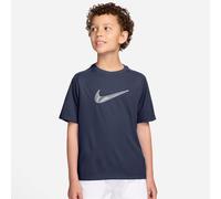 T-Shirt NIKE "B NK DF MULTI SS TOP HBR", Mädchen, Gr. L, midnight nav, Jersey, Obermaterial: 100% Polyester, normal, Rundhals, Shirts T-Shirt, für Kinder, sportlicher Stil, Kurzarm, Rundhalsausschnitt