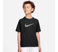 T-Shirt NIKE "B NK DF MULTI SS TOP HBR", Mädchen, Gr. M, schwarz, weiß, Jersey, Obermaterial: 100% Polyester, normal, Rundhals, Shirts T-Shirt, für Kinder, sportlicher Stil, Kurzarm, Rundhalsausschnit