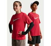 T-Shirt NIKE "B NK DF MULTI SS TOP HBR", Mädchen, Gr. S (128/134), tough rot, weiß, Jersey, Obermaterial: 100% Polyester, normal, Rundhals, Shirts T-Shirt, Für Kinder und Jugendliche (72226321-S) toug