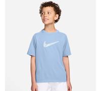 T-Shirt NIKE "B NK DF MULTI SS TOP HBR", Mädchen, Gr. S, hydrogen blu, Jersey, Obermaterial: 100% Polyester, normal, Rundhals, Shirts T-Shirt, für Kinder, sportlicher Stil, Kurzarm, Rundhalsausschnitt