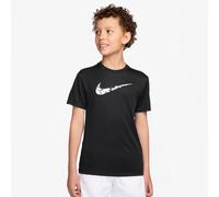 T-Shirt NIKE "B NK DF TRPHY23 SS TOP HBR", Mädchen, Gr. M, schwarz, schwarz,, Jersey, Obermaterial: 100% Polyester, normal, Rundhals, Shirts T-Shirt, für Kinder, Kurzarm, für Fitness, sportlicher Stil