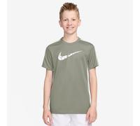 T-Shirt NIKE "B NK DF TRPHY23 SS TOP HBR", Mädchen, Gr. XS, spruce fog, b, Jersey, Obermaterial: 100% Polyester, normal, Rundhals, Shirts T-Shirt, für Kinder, Kurzarm, für Fitness, sportlicher Stil, R