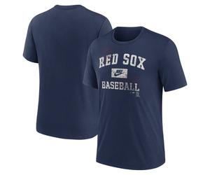 T-Shirt NIKE "Nike Shirt Boston Red Sox Nike Cooperstown Triblend", Damen, Gr. XXL, blau, 50% Polyester, 25% Baumwolle, 25% Viskose, Shirts T-Shirt (35630668-XXL) blau