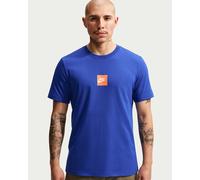T-Shirt NIKE "Nike Sportswear T-Shirt", Herren, Gr. L, old royal, Jersey, Obermaterial: 100% Baumwolle, bedruckt, unifarben, Basic hüftbedeckend, Rundhals, Shirts T-Shirt, mit sportlichem Rückenprint,