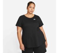 NIKE Sportswear Club Essentials Oversize T-Shirt Damen 010 - black/white 2X