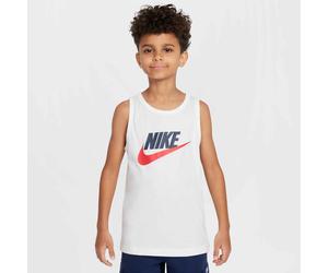 T-Shirt NIKE SPORTSWEAR "K NSW TANK TEE", Jungen, Gr. XL, weiß, obsidian, Obermaterial: 100% Baumwolle, normal, Rundhals, Shirts T-Shirt, ärmelloses Design, Rundhalsausschnitt, ohne Verschluss, ohne K