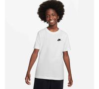 T-Shirt NIKE SPORTSWEAR "K NSW TEE EMB FUTURA LBR", Jungen, Gr. L (152/158), weiß, angeraute Sweatware, Obermaterial: 100% Baumwolle, normal, Rundhals, angesetztes Bündchen, Shirts T-Shirt, für Jugend